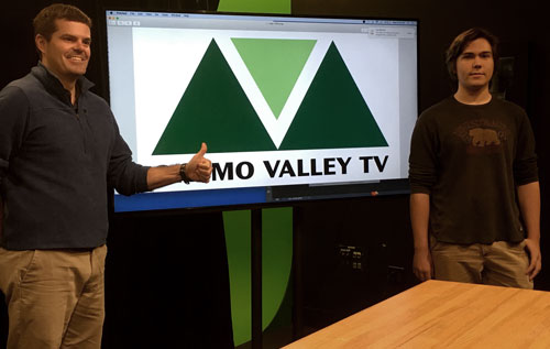Patrick Cody from OVO and Cam Purrington from RVTC Executive Director Patrick Cody and The winning entry came from Cameron Purington, a student in the technology essentials class at River Valley Technical Center in Springfield.